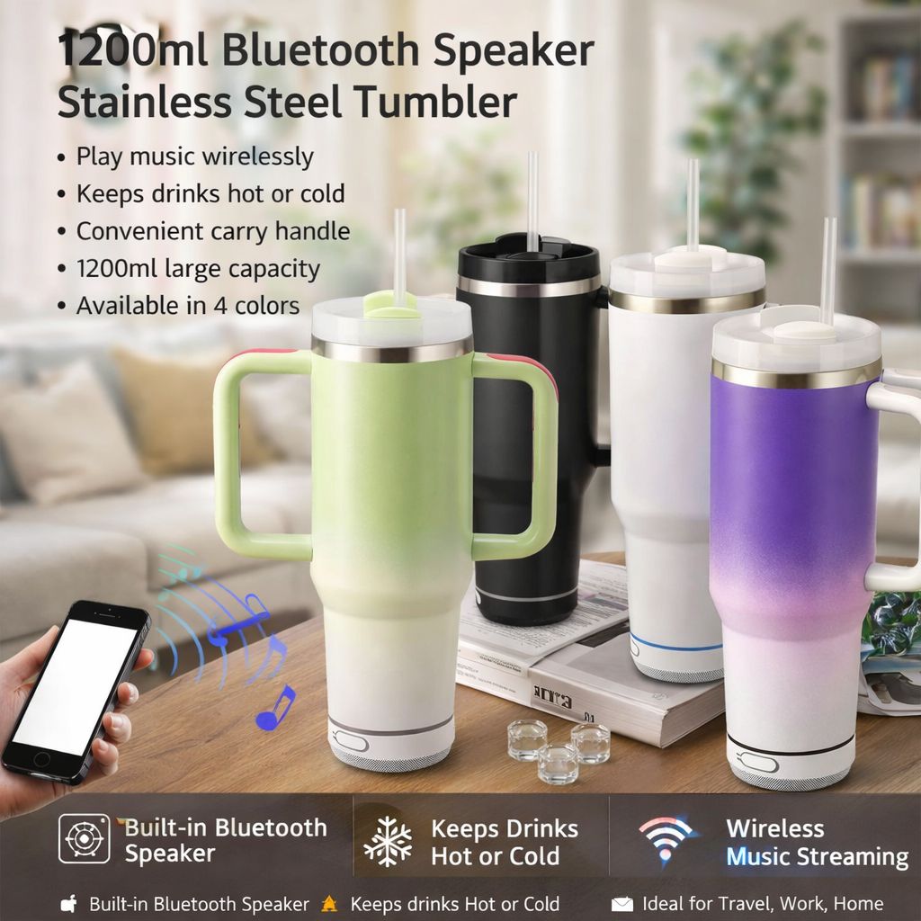B-111 1200ml Bluetooth Speaker Tumbler
