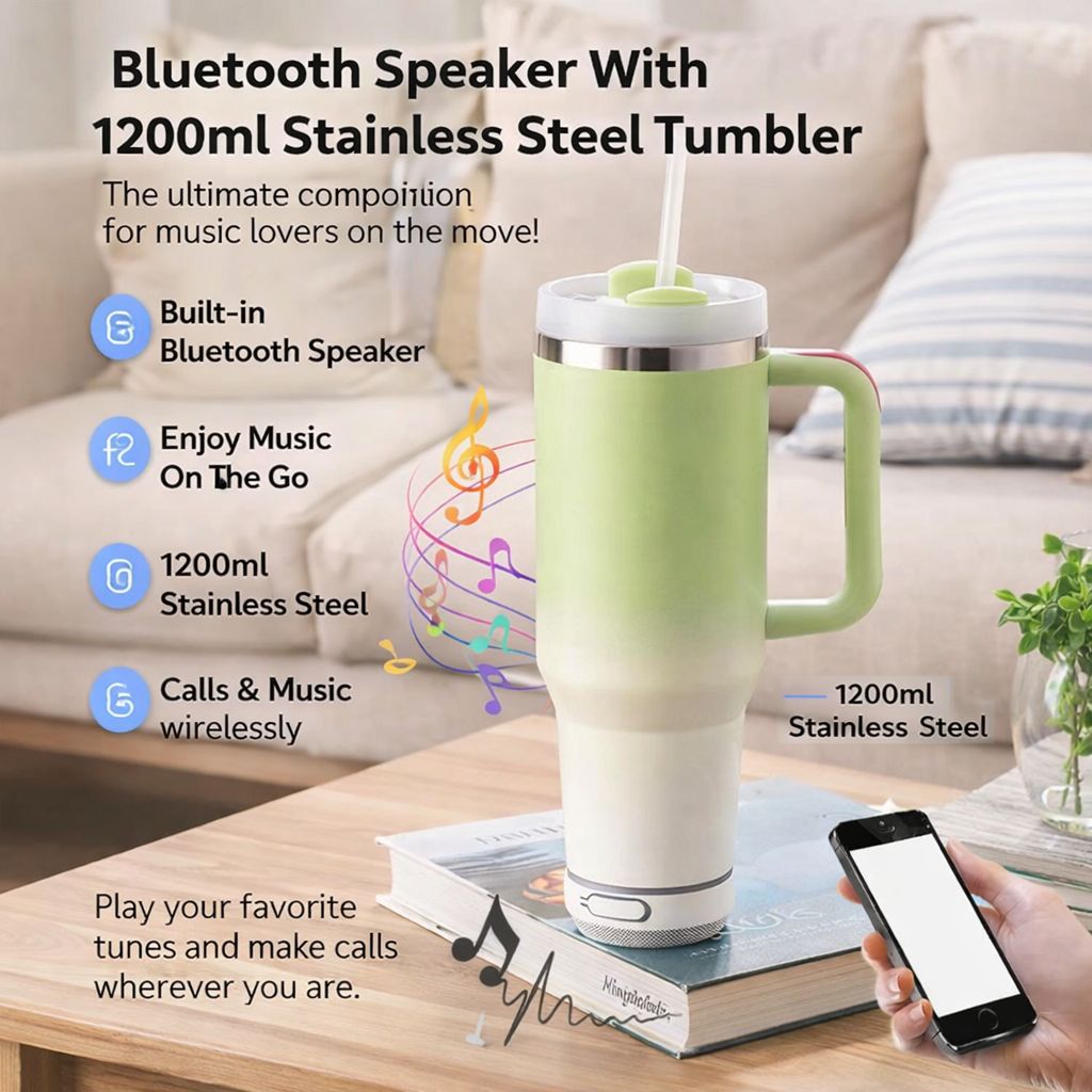 B-111 1200ml Bluetooth Speaker Tumbler