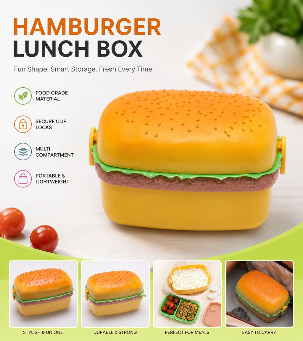 Hamburger Kids Lunch Box